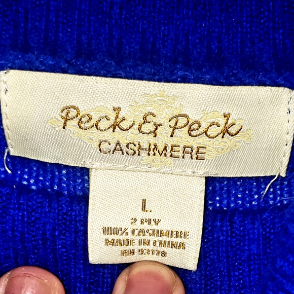 Peck & Peck 100% Cashmere Blue Turtleneck - Picture 2 of 2